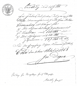 Original Quittung des Fahnenherstellers Archiv Kolpingverein Lindlar
